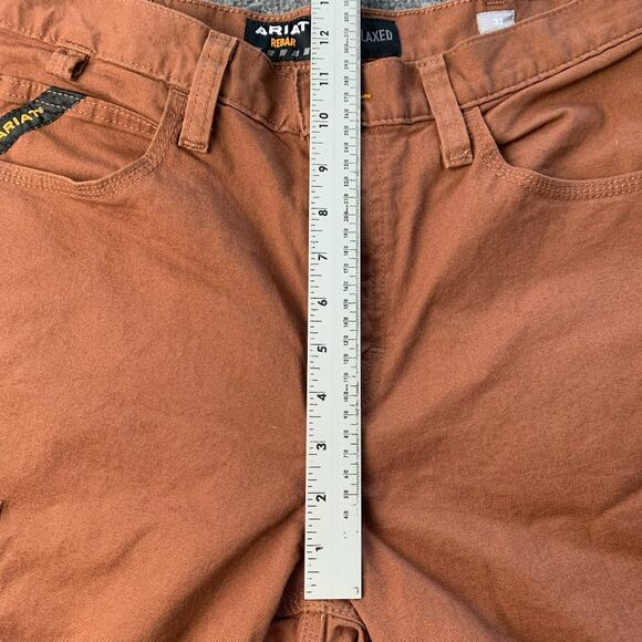 Ariat Shorts Mens 32 Brown Rebar M4 Relaxed Cargo Utility Workwear Stretch - Picture 11 of 16